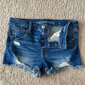 American Eagle High Rise Shortie Jean Shorts